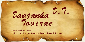 Damjanka Tovirac vizit kartica